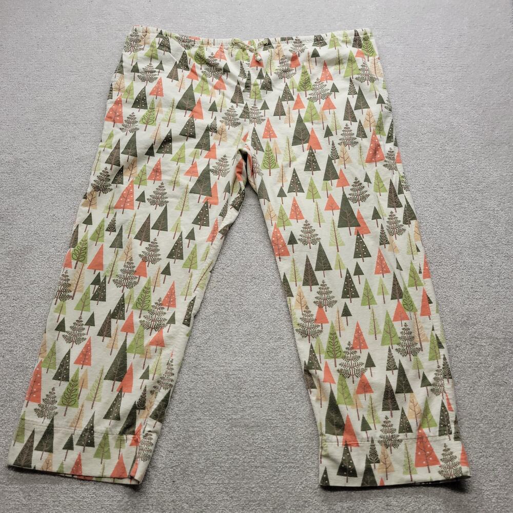 Vintage Woolrich Womens M Pajama Pants Christmas Trees Print Cotton Lounge
